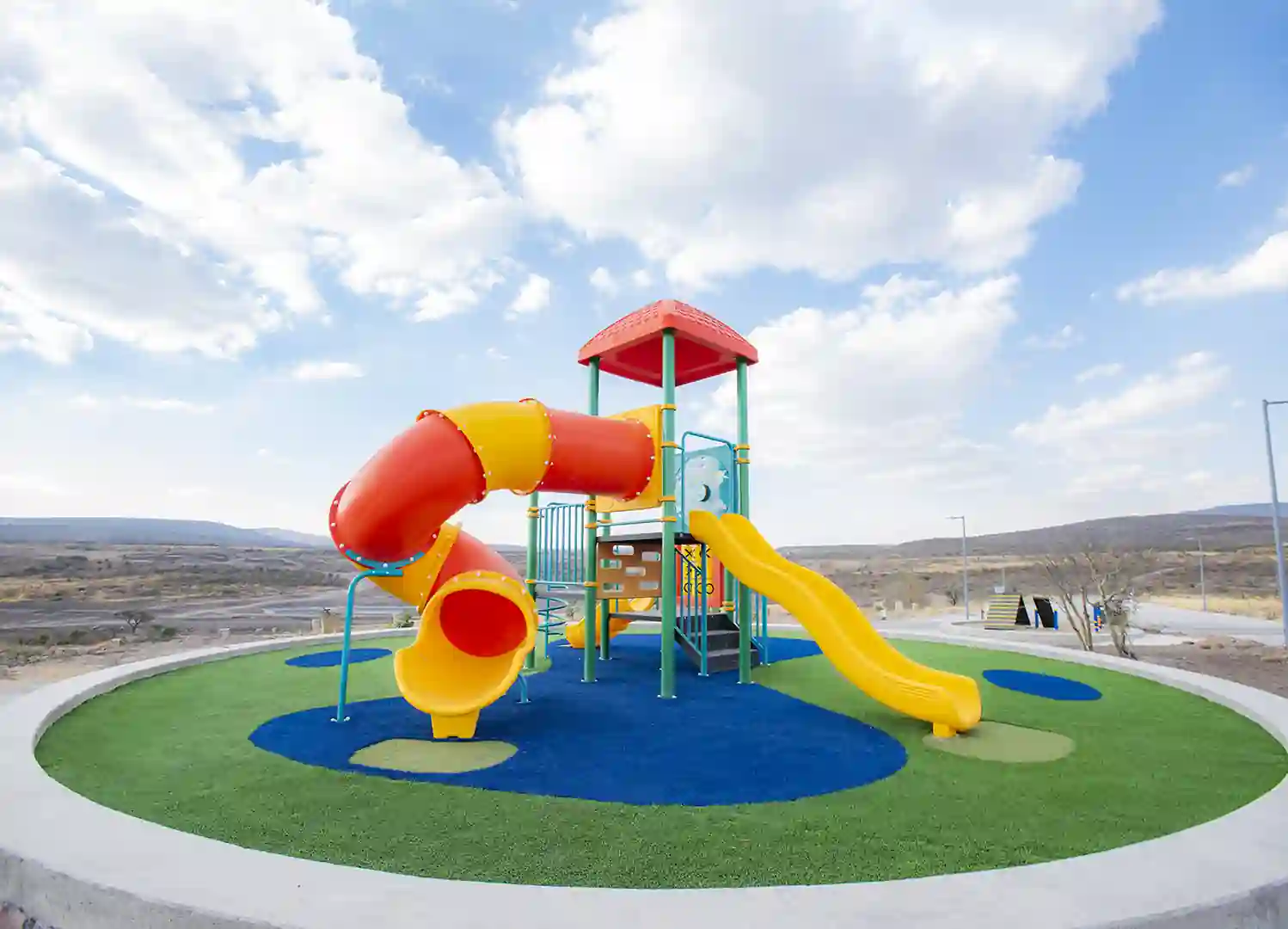 playground on artificial grass